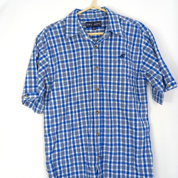 VINTAGE Y2K exco button up plaid shirt - Picture 2 of 8